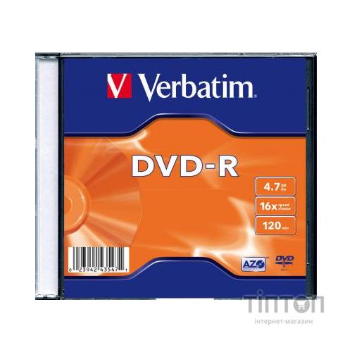 Диск DVD-R Verbatim 4.7Gb/120min 16x slim 1 шт