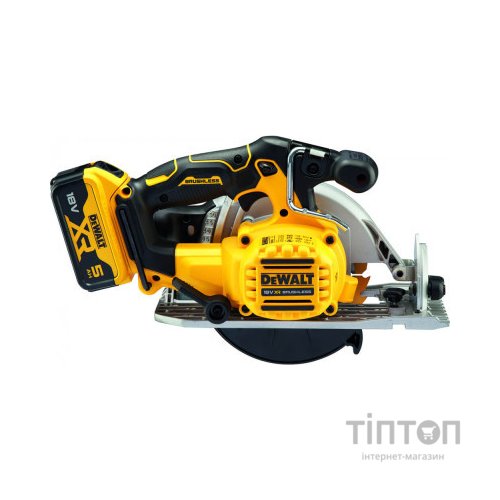 Дискова пила DeWALT 18В XR Li-lon, 2x5Ah, диск 165х20 мм, 2.8 кг, TSTAK (без АКБ та ЗП) (DCS565P2)