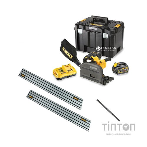 Дискова пила DeWALT 54В XR FLEXVOLT Li-lon, диск 165х20 мм, 6Ah+2Ah, кейс TSTAK (DCS520T2)