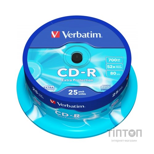 Диски CD-R Verbatim Extra Protection Cake(25шт в упаковці)