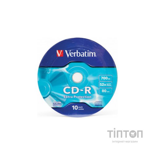 Диски CD-R Verbatium Shrink EP 700Mb/80min 52x Bulk(10шт в упаковці))