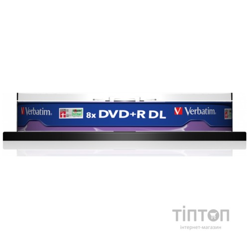 Диски DVD+R Verbatim 8x 8,5GB/240min Cake (10шт в упаковці)