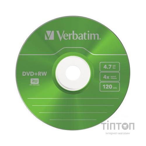 Диски DVD+RW Verbatim color 4x 4,7Gb/120min slim