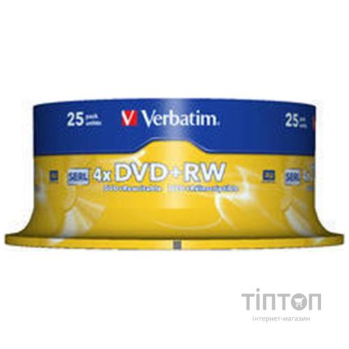 Диски DVD+RW Verbatim silver 4.7Gb/120min 4x(25шт в упаковці)