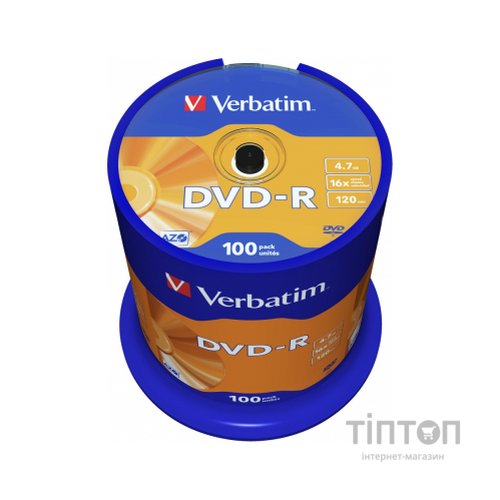 Диски DVD-R Verbatim 16x 4.7GB/120min Саке(100шт в упаковці)