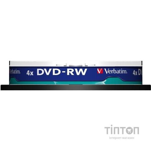 Диски DVD-RW Verbatim Silver 4.7Gb/120min 4x Cake(10шт в упаковці)