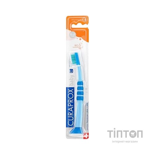 Дитяча зубна щітка Curaprox CS Baby з гумованою ручкою (0-4 років) Синій / Зелений (CS Baby-06)