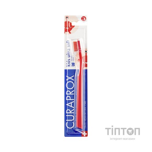 Дитяча зубна щітка Curaprox CS Kids ультрам'яка d 0.09 мм (4-12 років) Червоний (CS Kids-06)