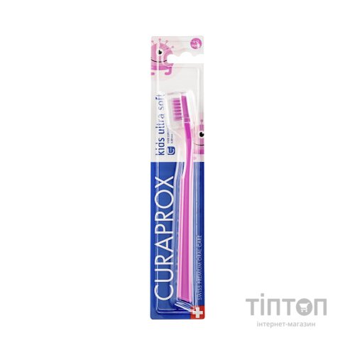 Дитяча зубна щітка Curaprox CS Kids ультрам'яка d 0.09 мм (4-12 років) Рожевий (CS Kids-04)
