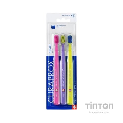 Дитяча зубна щітка Curaprox Ультрам'які CS Smart Ultra Soft (від 5 років) 3 шт (CS Smart/3-01)