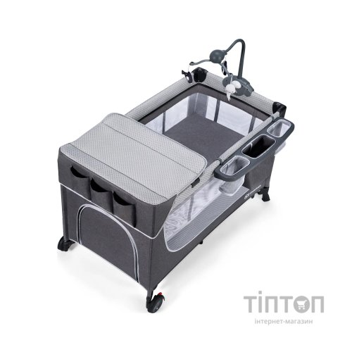 Дитячий манеж Kinderkraft кровать Leody с пеленатором Grey (5902533917952)