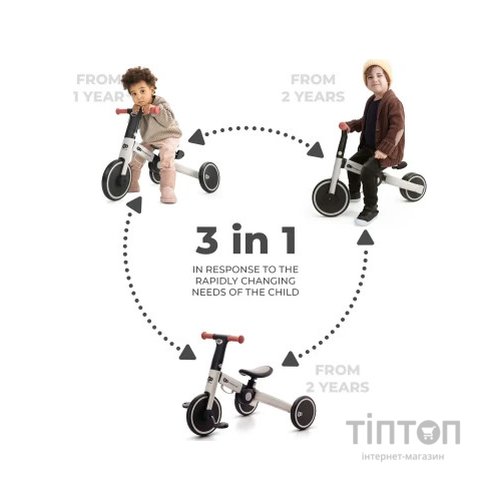Дитячий велосипед Kinderkraft 3 в 1 4TRIKE Silver Grey (KR4TRI22GRY0000) (5902533922413)