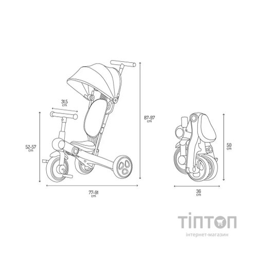 Дитячий велосипед MoMi Solivia grey 4 в 1 (ROTR00017)