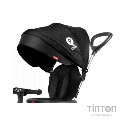 Дитячий велосипед QPlay Rito Rubber Black складаний триколісний (S380-10BlackRubber)