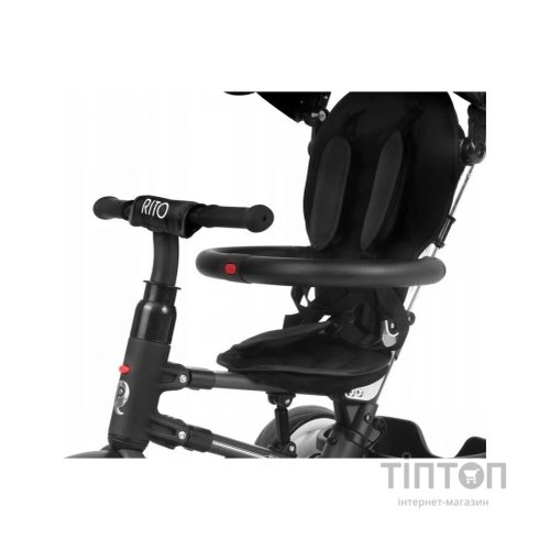 Дитячий велосипед QPlay Rito Rubber Black складаний триколісний (S380-10BlackRubber)