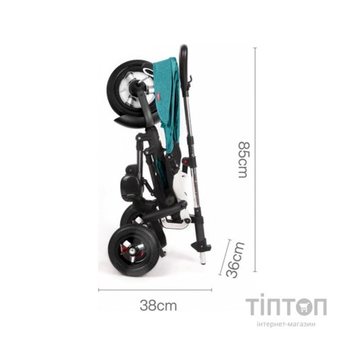 Дитячий велосипед QPlay Rito Rubber Black складаний триколісний (S380-10BlackRubber)