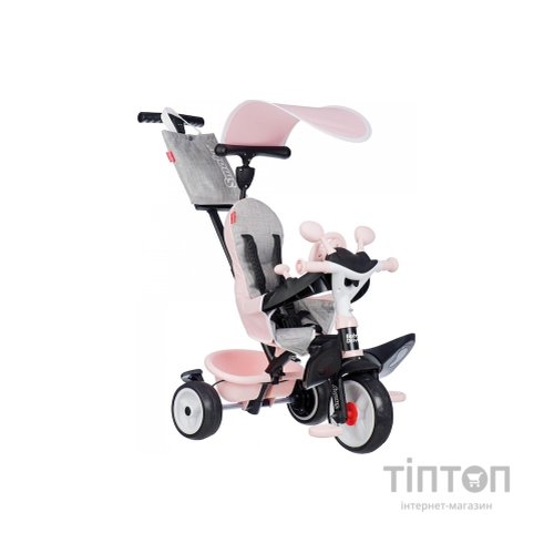 Дитячий велосипед Smoby Бебі Драйвер. Рожева перлина" з козирком, металевий (7600741504)