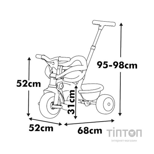 Дитячий велосипед Smoby Бі Муві. Комфорт 3 в 1 Рожева перлина (7600740419)
