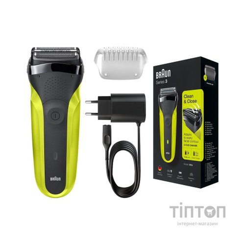 Електробритва Braun Series 3 300s 5408 black/green