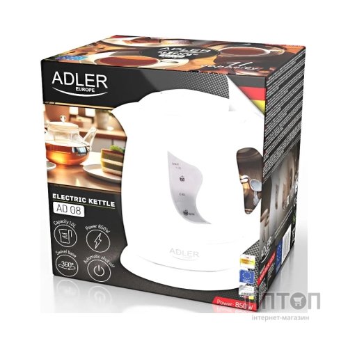 Електрочайник Adler AD 08 white