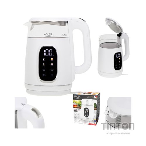Електрочайник Adler AD 1305 white silver