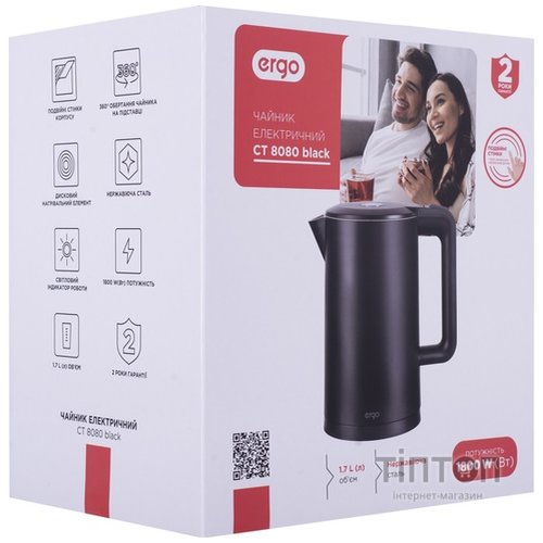 Електрочайник ERGO CT 8080 Black