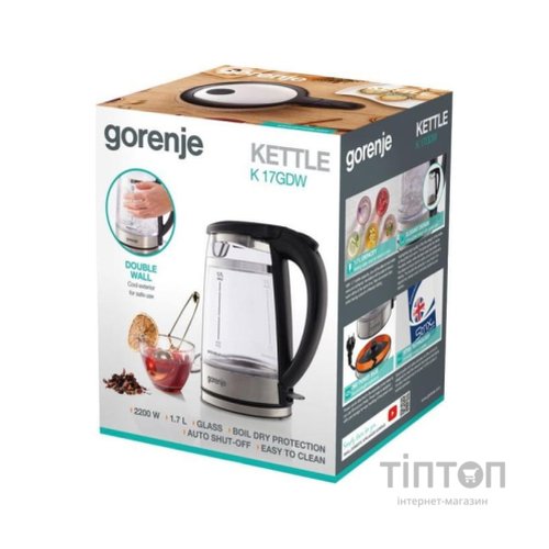 Електрочайник Gorenje K 17 GDW