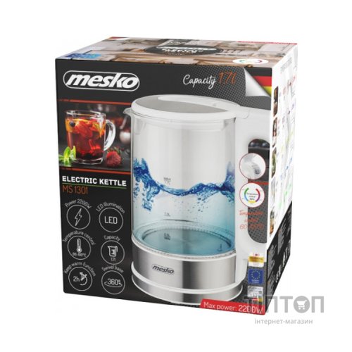 Електрочайник Mesko MS 1301 white
