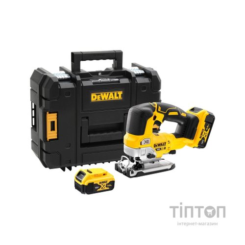 Електролобзик DeWALT 18В XR Li-lon, безщітковий, 2x5Ah, ЗП, кейс TSTAK (DCS334P2)