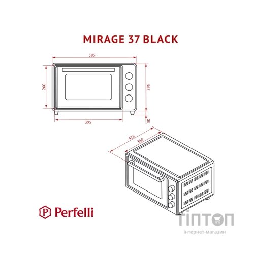 Електропіч Perfelli MIRAGE 37 BLACK