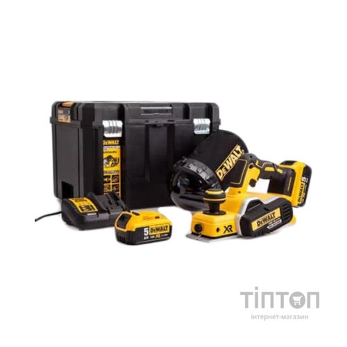 Електрорубанок DeWALT 18 В XR Li-lon, ширина 82 мм, 2*5Ah, кейс (DCP580P2)