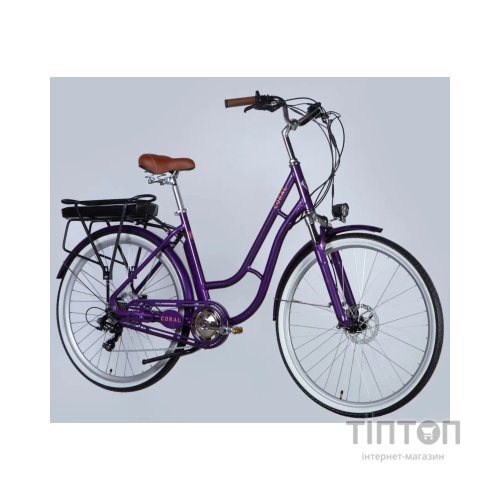 Електровелосипед Dorozhnik 28" eCORAL DD FR рама-19" 48B 13А*г 500Вт 2026 фіолетово-синій (ELB-D-28-116)