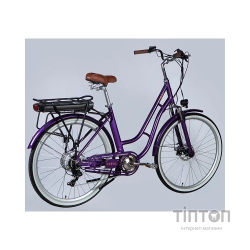Електровелосипед Dorozhnik 28" eCORAL DD FR рама-19" 48B 13А*г 500Вт 2026 фіолетово-синій (ELB-D-28-116)