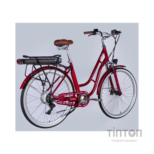 Електровелосипед Dorozhnik 28" eCORAL DD FR рама-19" 48B 13А*г 500Вт 2026 рубіновий (ELB-D-28-117)
