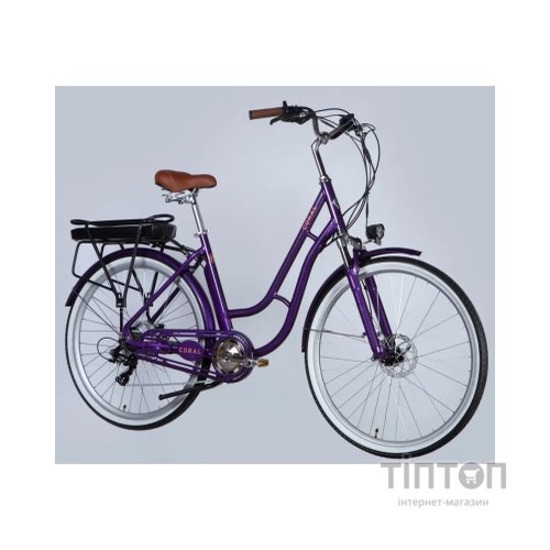 Електровелосипед Dorozhnik 28" eCORAL DD FR рама-19" 48B 17.5А*г 500Вт 2026 фіолетово-синій (ELB-D-28-120)