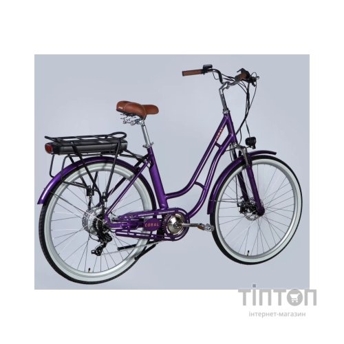 Електровелосипед Dorozhnik 28" eCORAL DD FR рама-19" 48B 17.5А*г 500Вт 2026 фіолетово-синій (ELB-D-28-120)