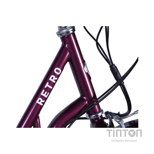 Електровелосипед Dorozhnik 28" eRETRO Vbr FR рама-19" 36B 13А*г 500Вт 2026 малиновий (ELB-D-28-112)