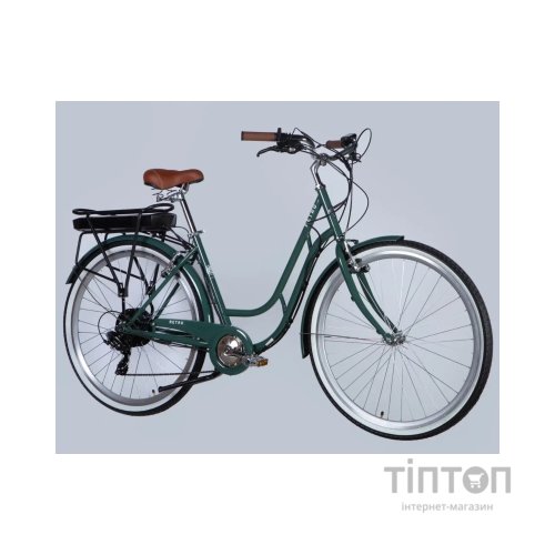 Електровелосипед Dorozhnik 28" eRETRO Vbr FR рама-19" 36B 13А*г 500Вт 2026 зелено-сірий (ELB-D-28-111)