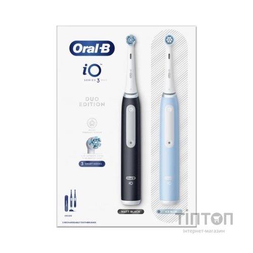 Електрична зубна щітка Oral-B iO Series 3 Duo Black & Blue (8006540731772)