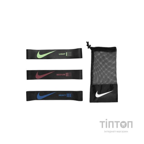 Еспандер Nike Resistance Bands Mini 3 PK NS чорний 3 шт N.100.6723.013.NS (887791406569)