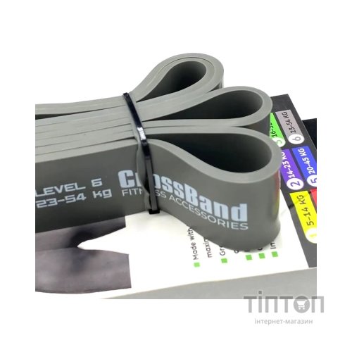 Еспандер PowerPlay -петля для фітнесу і кроссфіту Сіра (PP_4115_Grey_(23-54 kg))