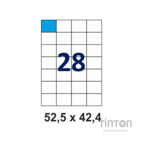 Етикетка самоклеюча Tama 52,5х42,4 (28 на листі) с/кл (100листів) (16777)