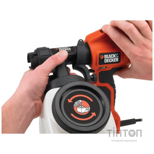 Фарбопульт Black&Decker 400 Вт, бак 1180 мл, (HVLP200)