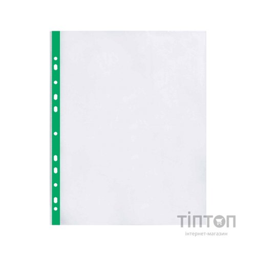 Файл Optima А4+ 40 мкм глянсових з зеленою стрічкою, 20 штук (O35109-04)