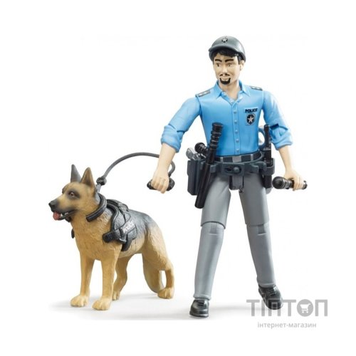 Фігурка Bruder Фігурка поліцейського з собакою (62150)