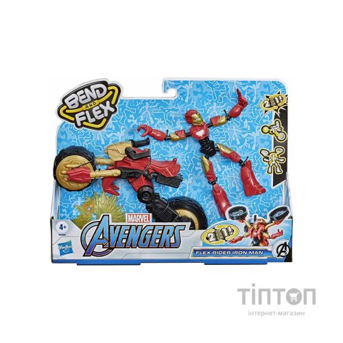 Фігурка для геймерів Hasbro Avengers Bend and flex 2 в 1 Залізна людина на мотоциклі (F0244)