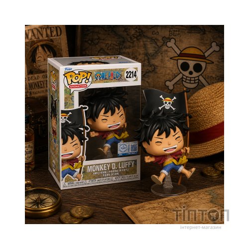 Фігурка Funko Pop серії Великий куш - Луффі з прапором (91970)