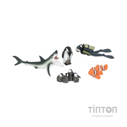Фігурка Kids Team Морські мешканці: акула, пінгвіни, аквалангіст, риба клоун (Q9899-P24_3)