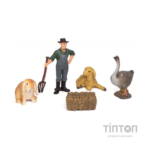 Фігурка Kids Team набір Ферма фермер, гуска, кролик, ягня, гуска, ягня (Q9899-T7_4)