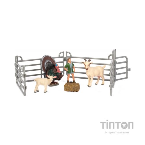 Фігурка Kids Team набір Ферма фермерка, індик, коза, козеня (Q9899-X20_1)